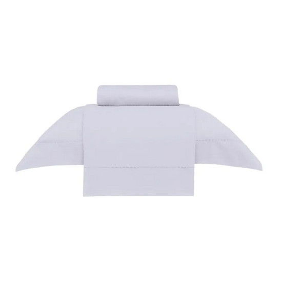 Imagem JOGO DE CAMA SOLTEIRO CETIM 300 FIOS BUDDEMEYER DAMASK STRIPES 100% ALGODÃO PENTEADO PRATA 3 PEÇAS