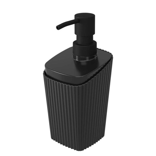 Imagem PORTA SABONETE LÍQUIDO 350ML SABONETEIRA DE PIA BANHEIRO NEW SQUARE PRETO - COZA