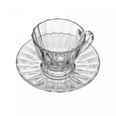 Imagem de CONJUNTO 2 XÍCARAS PARA CAFÉ DE CRISTAL COM PIRES RADIAL 70ML  - Coliseu Presentes Ltda