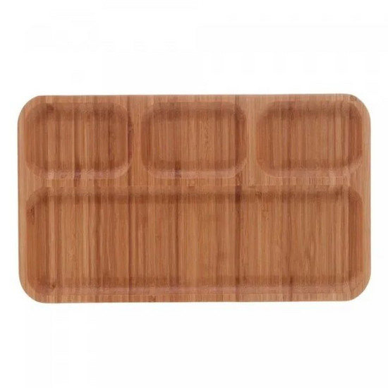 Imagem PETISQUEIRA DE BAMBU COM 4 DIVISÓRIAS LÍNEA 33CM X 19,5CM 1,5CM - LYOR