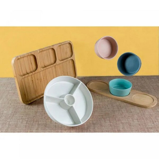 Imagem PETISQUEIRA DE BAMBU COM 4 DIVISÓRIAS LÍNEA 33CM X 19,5CM 1,5CM - LYOR