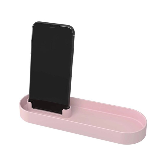 Imagem BANDEJA PARA BANHEIRO COM PORTA CELULAR COZA SERENE 25,3X7,8X2,5CM ROSA 