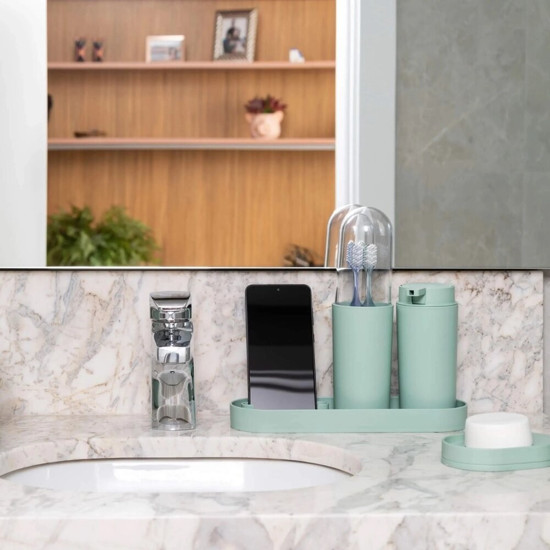 Imagem SABONETEIRA SERENE PARA BANHEIRO EM POLIPROPILENO LIGTH GRAY 2X11X7,5CM - COZA