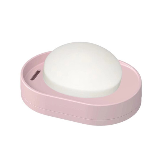 Imagem SABONETEIRA SERENE PARA BANHEIRO EM POLIPROPILENO ROSA CLAY 2X11X7,5CM - COZA