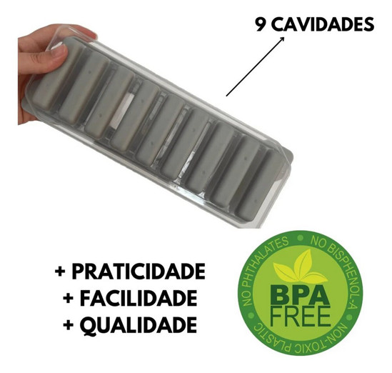 Imagem FORMA DE GELO PALITO EM SILICONE COM TAMPA MIMO STYLE