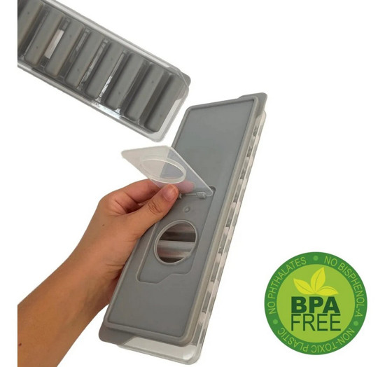 Imagem FORMA DE GELO PALITO EM SILICONE COM TAMPA MIMO STYLE