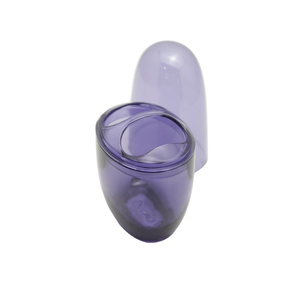 Imagem PORTA-ESCOVA SPOOM COM TAMPA 10,4 X 8,3 X 2,1 CM - CRISTAL COZA