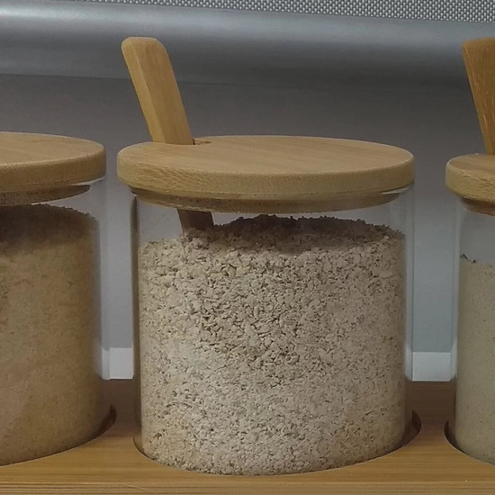 Imagem POTE BOROSSILICATO COM TAMPA E COLHER EM BAMBU MIMO STYLE