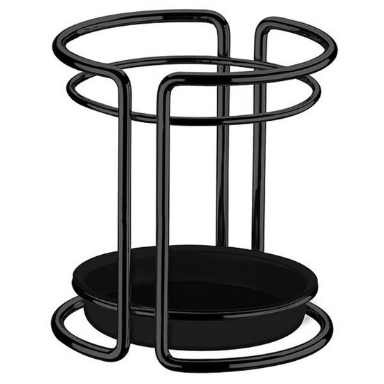 Imagem SUPORTE PARA UTENSÍLIOS E TALHERES COR PRETO FOSCO 12,5X12,5X13,5CM - FUTURE 