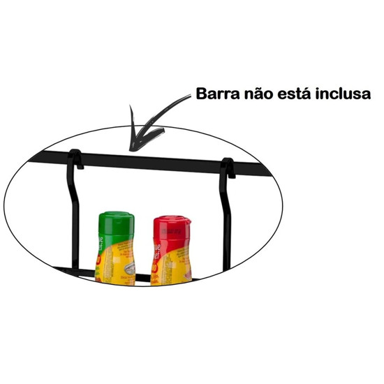 Imagem SUPORTE RETANGULAR DUPLO COR PRETO FOSCO 13X28X36CM - FUTURE 