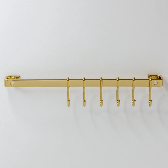 Imagem BARRA DE PIATINA COM 6 GANCHOS 30CM COR DOURADO FUTURE 
