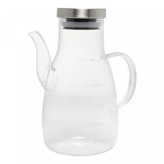 Imagem GALHETEIRO DE VIDRO BOROSILICATO COM TAMPA DE METAL BOLD 500ML - WOLFF