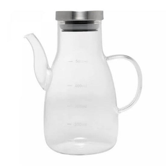 Imagem GALHETEIRO DE VIDRO BOROSILICATO COM TAMPA DE METAL BOLD 500ML - WOLFF