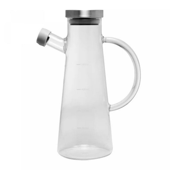 Imagem GALHETEIRO DE VIDRO BOROSILICATO COM TAMPA DE METAL SLIM 500ML - WOLFF
