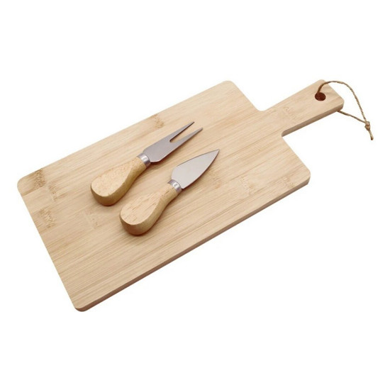 Imagem JOGO DE 3 PEÇAS PARA QUEIJO EM EM BAMBU E AÇO INOX L33XP15XA2,6CM