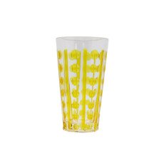 Imagem de COPO LONGO EM ACRÍLICO COM DETALHES BOLAS E LISTRA COR AMARELO 9X9X16,5CM - ENTRE CASA - Inverno Verao Comercio De Modas E Decoracao Eireli