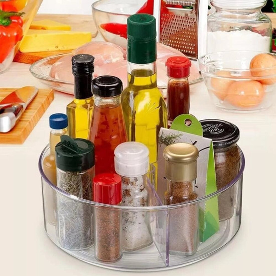 Imagem ORGANIZADOR EXPOSITOR MULTIUSO GIRATÓRIO 3 DIVISÓRIA BANCADA 26CM PARAMOUNT 