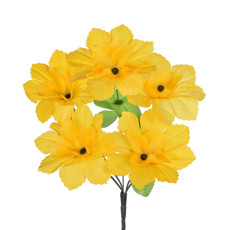 Imagem de BUQUÊ HASTE BUQUÊ DE DÁLIA AMARELO DECORATIVO EM PLÁSTICO MOLDÁVEL 33X23 CM - Grillo Ltda