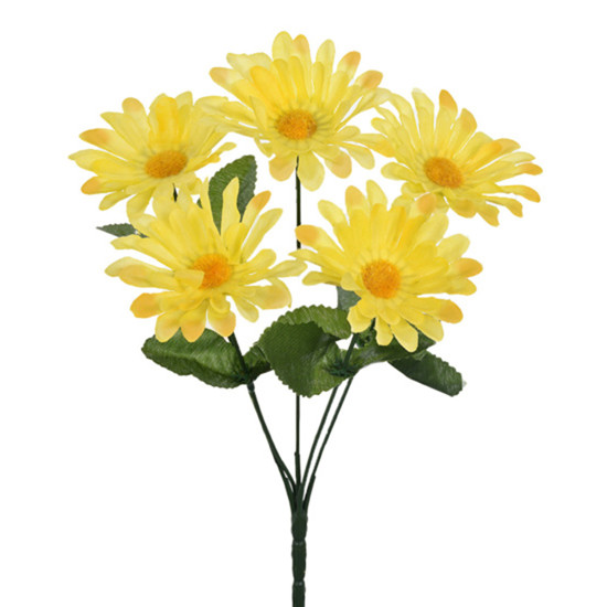 Imagem HASTE BUQUÊ DECORATIVO DE GERBERA AMARELA EM PLÁSTICO MOLDÁVEL 28X15 CM - GRILLO