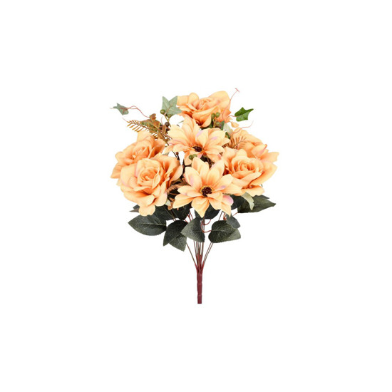 Imagem BUQUÊ MISTO ROSA E GERBERA X11 SALMÃO 10X45CM - GRILLO 54618