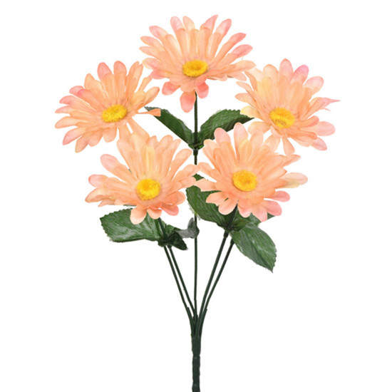 Imagem HASTE BUQUÊ DECORATIVO DE GERBERA SALMÃO EM PLÁSTICO MOLDÁVEL 28X15 CM - GRILLO
