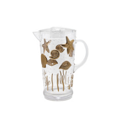 Imagem de JARRA EM ACRÍLICO COM DETALHES DO FUNDO DO MAR 2,3 LITROS COR DOURADO - ENTRE CASA - Inverno Verao Comercio De Modas E Decoracao Eireli