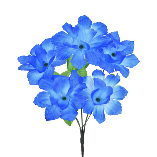 Imagem HASTE BUQUÊ DE DÁLIA AZUL DECORATIVO EM PLÁSTICO MOLDÁVEL 33X23 CM - GRILLO