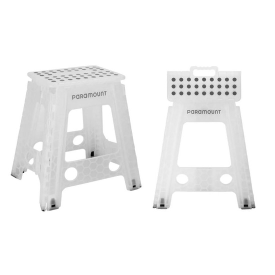 Imagem BANCO BANQUETA DOBRÁVEL ANTIDERRAPANTE TRANSPARENTE 45CM - PARAMOUNT