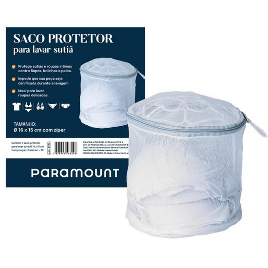 Imagem SACOS PROTETORES PARA LAVAR SUTIÃ COM ZÍPER PARAMOUNT 16 X 15 CM - PARAMOUNT