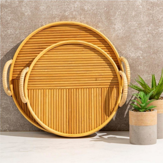 Imagem BANDEJA CIRCULAR COM ALÇA 30 CM RATTAN - COPA & CIA