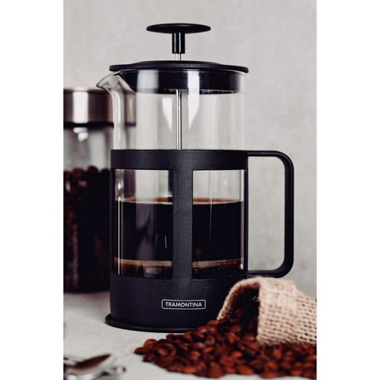 Imagem CAFETEIRA FRANCESA TRAMONTINA EM VIDRO E POLIPROPILENO PRETO 600 ML