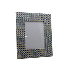 Imagem de PORTA RETARTO EM MDF TRAMA COR AZUL, BRANCO, VERDE E DOURADO 15X20CM - ENTRE CASA - Inverno Verao Comercio De Modas E Decoracao Eireli