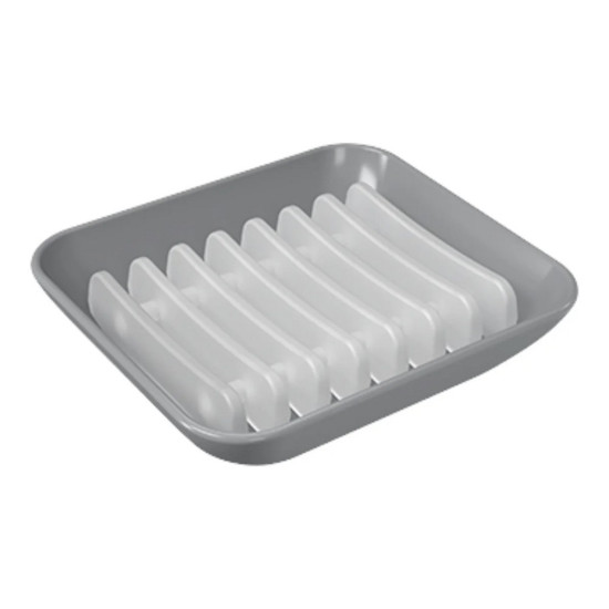 Imagem SABONETEIRA PARA BANHEIRO NEW SQUARE EM POLIPROPILENO CINZA 2X10X9CM - COZA