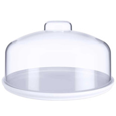 Imagem de BOLEIRA PRATO COM CÚPULA COZY MÉDIA 25CM BRANCO - COZA - Brinox Metalurgica S  A