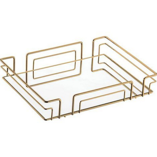 Imagem BANDEJA LUIZA DECORATIVA 31,5 X 41,5 X 8,5 CM COR DOURADO