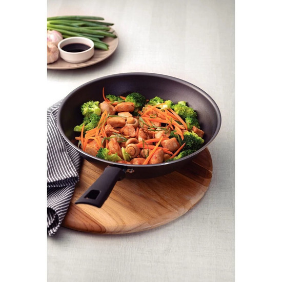 Imagem WOK LORETO EM ALUMÍNIO COM REVESTIMENTO ANTIADERENTE STARFLON MAX GRAFITE 28 CM 3,6 L