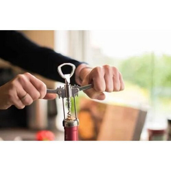 Imagem ABRIDOR DE GARRAFAS/VINHO E SACA ROLHAS SOFT TIPO BORBOLETA INOX 