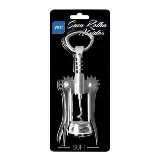 Imagem ABRIDOR DE GARRAFAS/VINHO E SACA ROLHAS SOFT TIPO BORBOLETA INOX 