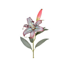 Imagem de HASTE DECORATIVA DE LÍRIO TIGRE LAVANDA EM PLÁSTICO MOLDÁVEL 82X16CM - GRILLO - Grillo Ltda