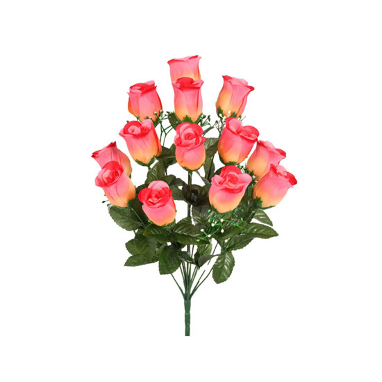 Imagem BUQUÊ BOTÃO DE ROSA X13 SALMÃO 30X47CM GRILLO 53450