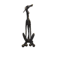 Imagem de CACHORRO MAGRO DECORATIVO EM RESINA COR BRONZE 53CM  - Cross Comercial Ltda
