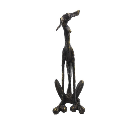 Imagem CACHORRO MAGRO DECORATIVO EM RESINA COR BRONZE 53CM 