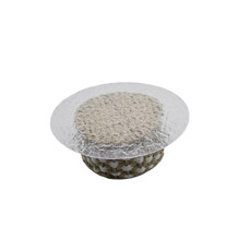 Imagem de BOLEIRA REDONDA PALHA CESTARIA COR CARAMELO COM BRANCO 34X34X12CM - Inverno Verao Comercio De Modas E Decoracao Eireli