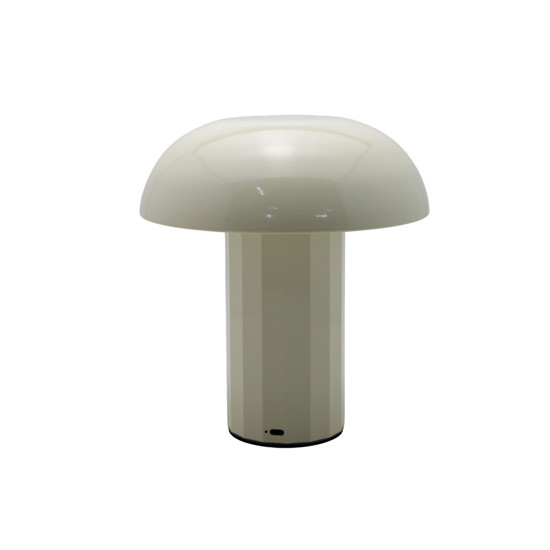Imagem LUMINÁRIA DE MESA DE FERRO COR AMARELO CLARO A BATERIA 1200MA 18X18X21CM TOUCH