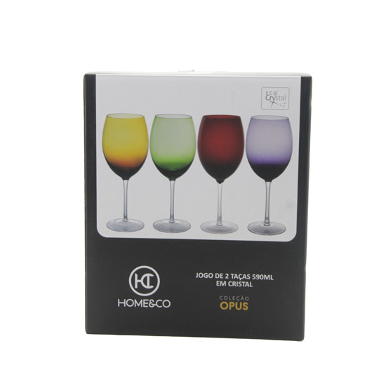 Imagem JOGO DE TAÇAS PARA ÁGUA HOME&CO OPUS VIDRO 590ML 23X9X9CM VIOLETA - 2 UNIDADES