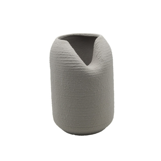 Imagem VASO DECORATIVO EM DOLAMITTA ARREDON DET AMASSADO COR VERDE 13X13X19CM 