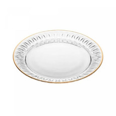 Imagem de CONJUNTO 2 PRATOS DE SOBREMESA DE CRISTAL COM FIO DE OURO RADIAL 20CM - Coliseu Presentes Ltda