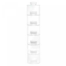 Imagem de CONJUNTO 6 PORTA TEMPEROS EMPILHÁVEIS DE PLÁSTICO COM TAMPA MY BOX BRANCO - Coliseu Presentes Ltda