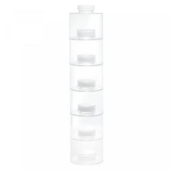 Imagem CONJUNTO 6 PORTA TEMPEROS EMPILHÁVEIS DE PLÁSTICO COM TAMPA MY BOX BRANCO
