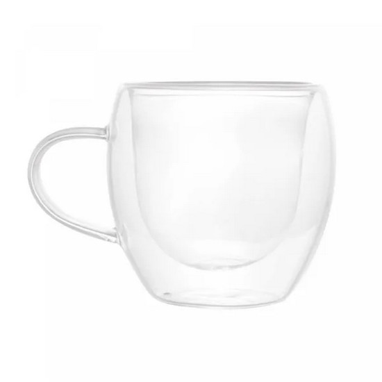 Imagem CONJUNTO 2 XÍCARAS DE CAFÉ PAREDE DUPLA DE VIDRO BOROSSILICATO MODERN 80ML 